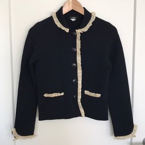 MakeMe an Offer! J Crew Ruffle Navy Sweater Jacket